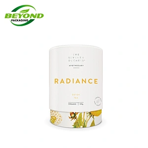Food grade eco friendly biodegradable tea paper tube packaging cardboard cylinder container for tea round box packaging