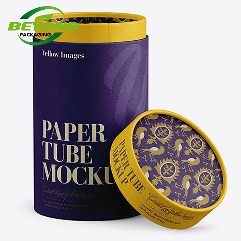 Biodegradable Food Cardboard Tea/Cpffee Cans Custom Printing Paper Tube for 50g Herbal Loose Tea Packaging