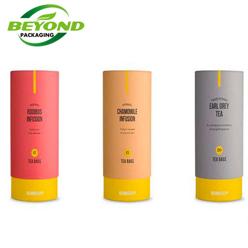 Food Grade Custom Printing Logo Foil Paper Gift Cardboard Cylinder Tube Packaging Box for Coffee Tea Packaging
