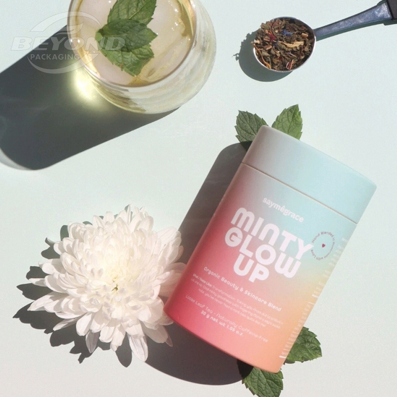 Luxury Design Custom Food Paper Tube Packaging Box Cardboard Cylinder Container Tea Round Box Packaging