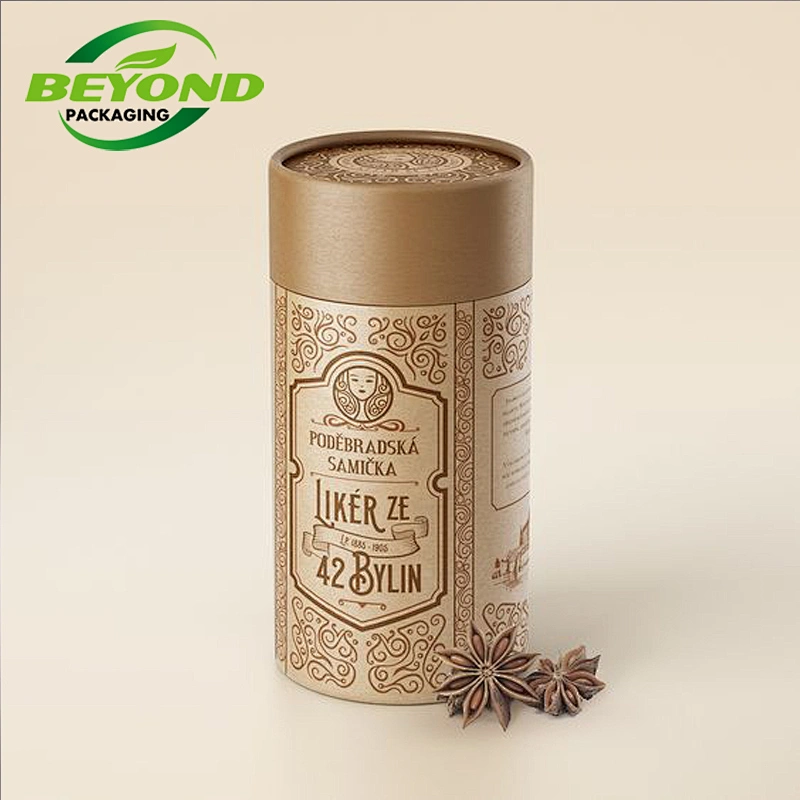 Biodegradable Food Cardboard Tea/Cpffee Cans Custom Printing Paper Tube for 50g Herbal Loose Tea Packaging