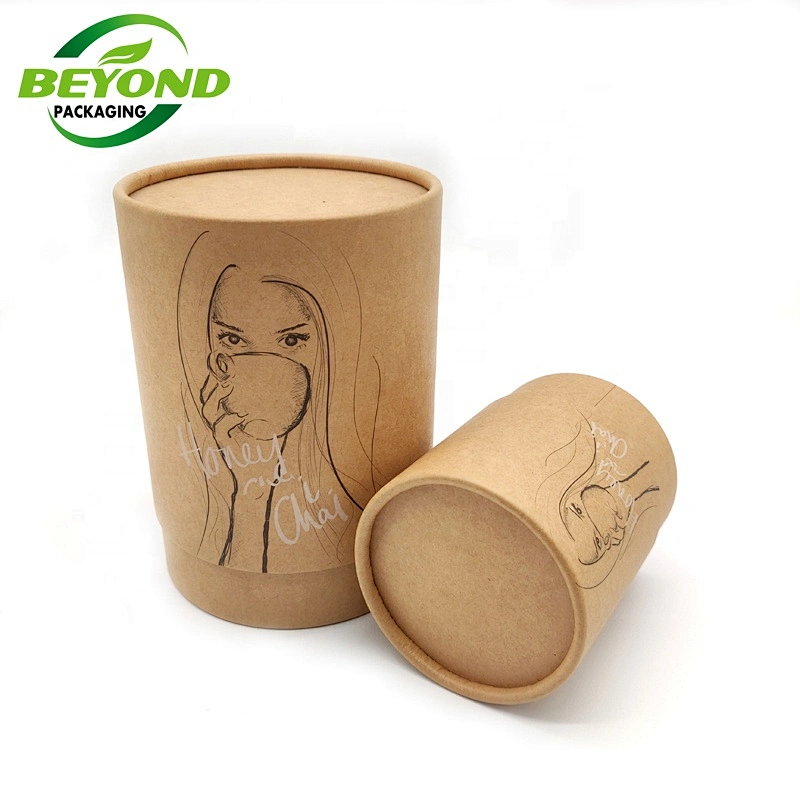 Manufactory Wholesale Food Grade Recycled Kraft Paper Tube Canister Package For Foil Paper Insert Tea Packaging Tube