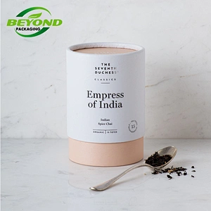 Food grade eco friendly biodegradable tea paper tube packaging cardboard cylinder container for tea round box packaging