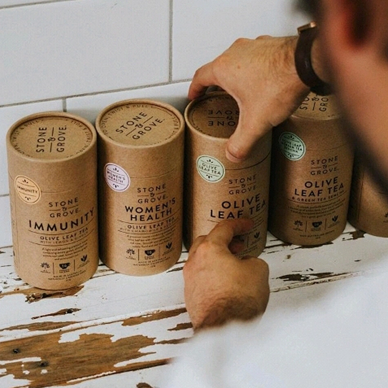 Recycled Cylinder Cardboard Paper Coffee tea Tube / Packaging Cardboard Tea Gift Box Lid Food Round Cylinder Cardboard