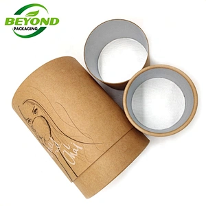 Manufactory Wholesale Food Grade Recycled Kraft Paper Tube Canister Package For Foil Paper Insert Tea Packaging Tube