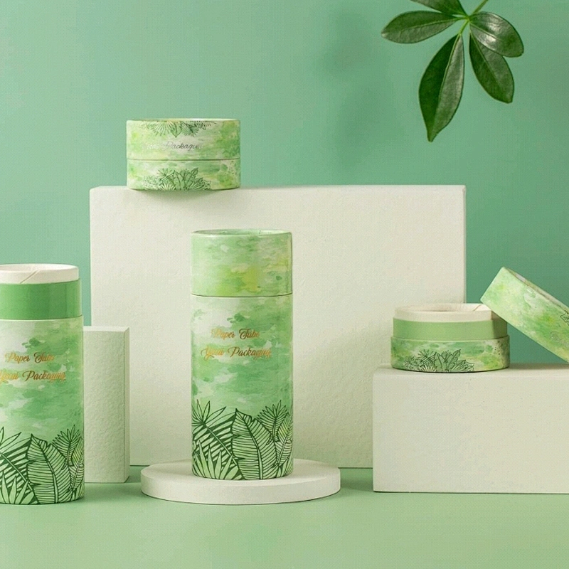 Eco-friendly Recycled Special Kraft Cardboard Paper Tube Packaging Round Shape For Food Loose Tea