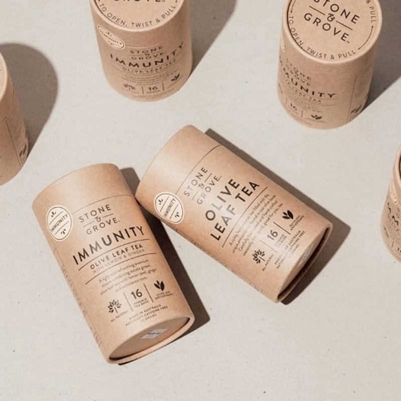 Luxury Recycled Round packaging box Custom Size Food Grade Craft Cardboard Paper Tube Packaging For Tea Coffee Packaging