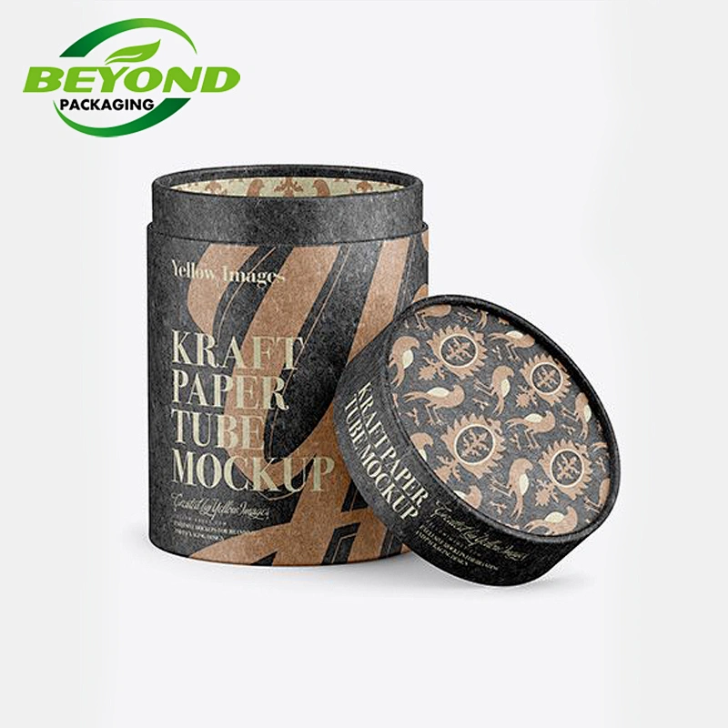Biodegradable Food Cardboard Tea/Cpffee Cans Custom Printing Paper Tube for 50g Herbal Loose Tea Packaging