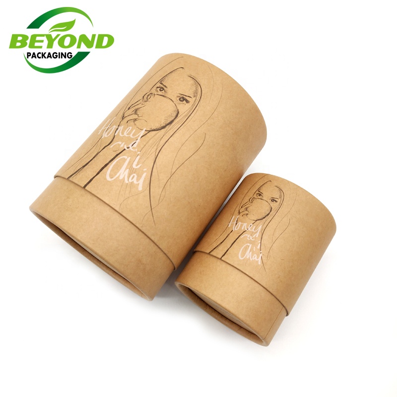 Manufactory Wholesale Food Grade Recycled Kraft Paper Tube Canister Package For Foil Paper Insert Tea Packaging Tube