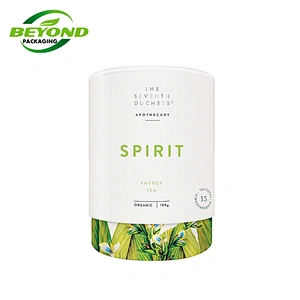Food grade eco friendly biodegradable tea paper tube packaging cardboard cylinder container for tea round box packaging