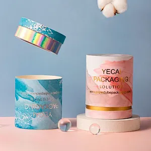 Customized Printed Food Grade Cardboard Cylinder Food Grade Packaging Round Shape Kraft Paper Tube For Tea Packaging