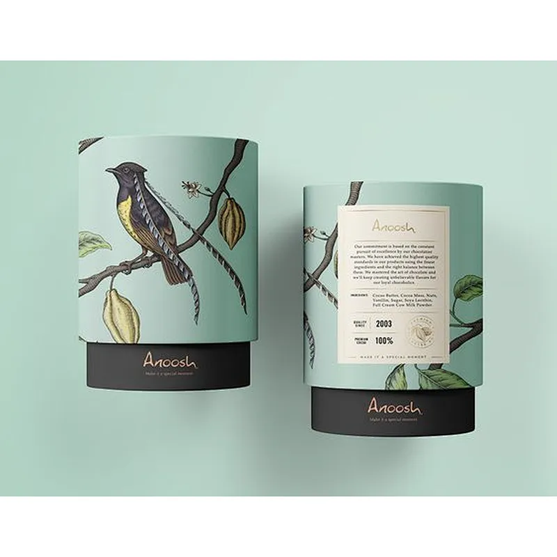 Eco Friendly Black Cardboard Cylinder Tea Tube Packaging Box Recycled Customized Different Design Paper Tube Packaging