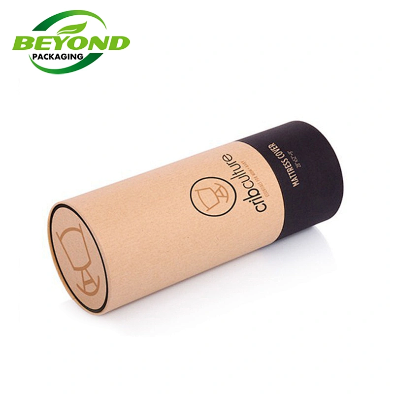 Custom Kraft Cardboard Cylinder Paper Tube Box Cylindrical Packaging fro Tea Eco-friendly  Biodegradable Recycled Packaging