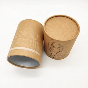 Custom Food Grade Cardboard Cylinder Sleeve Paper Tube Packaging Printing Design for Eco- friendly Tea Packaging