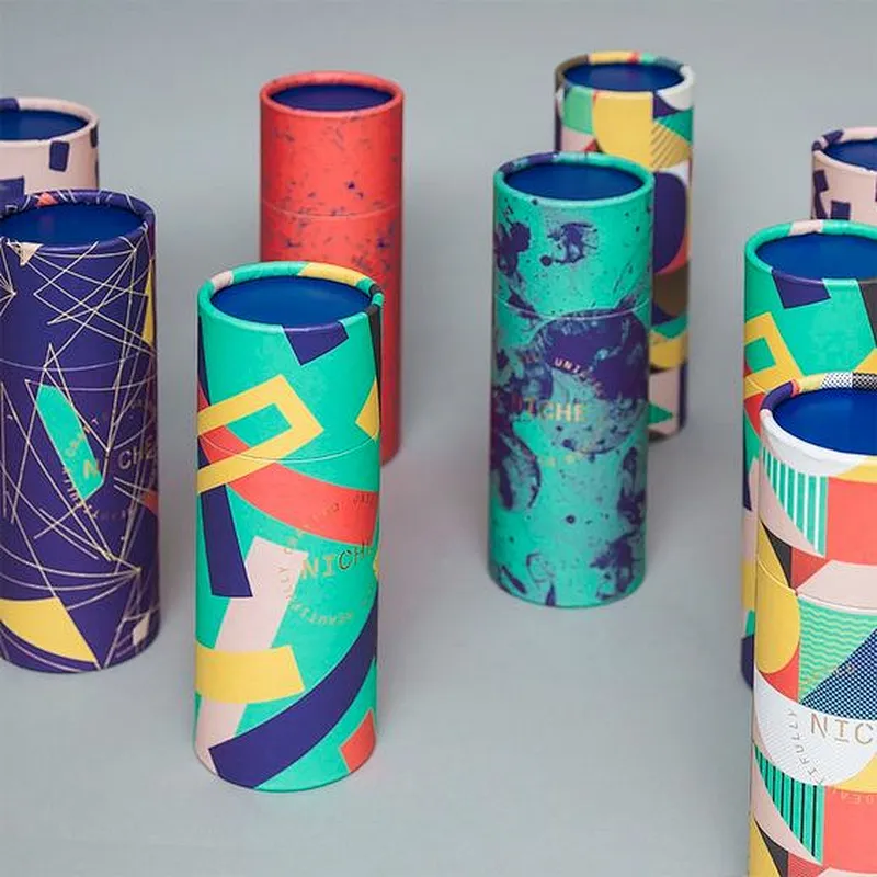 Biodegradable Tea Cylinder Carton Box Luxury Round Cardboard Food Container Paper Tube Box For Tea Packaging