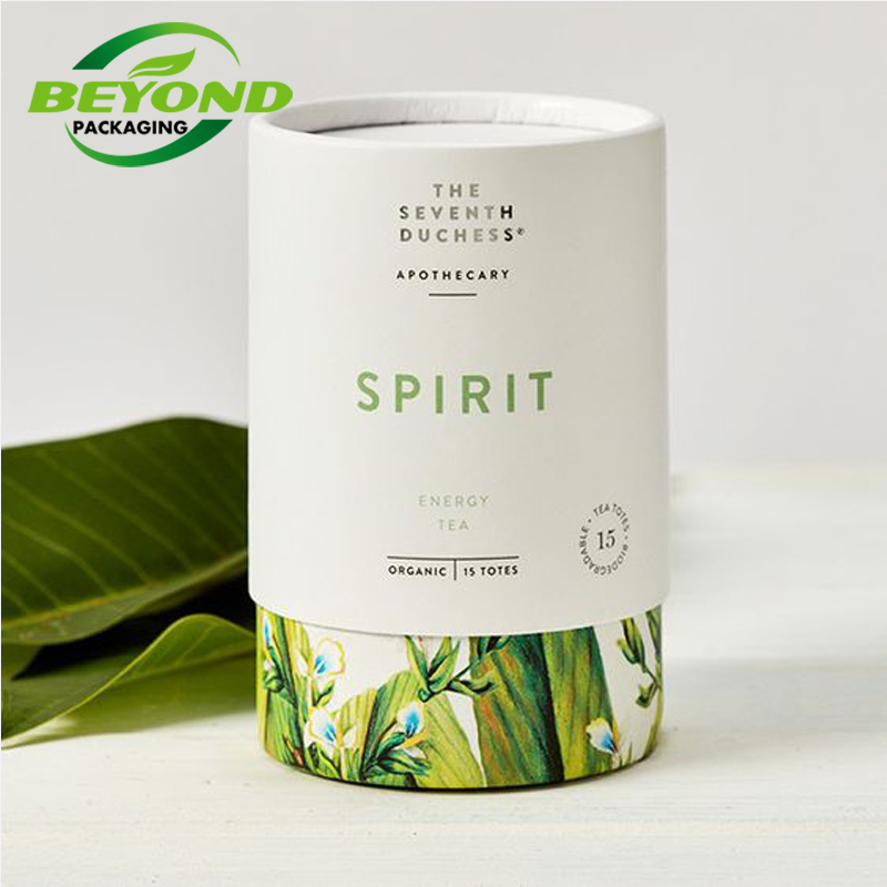 Eco- Friendly Recycled Food Grade Cardboard Packaging Box for Tea Sleeve Paper Round Cylinder Kraft Tubes