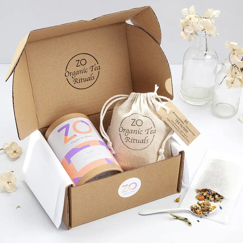 Custom Brown Kraft Cardboard Cylinder Paper Tube Box Eco-friendly Packaging for Tea Small Tea Bag Gift Packaging Boxes