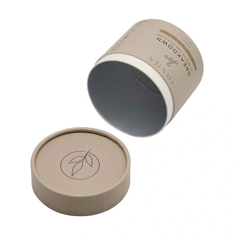 Customized Printed Food Grade Cardboard Cylinder Food Grade Packaging Round Shape Kraft Paper Tube For Tea Packaging