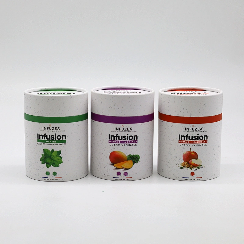 Customized Eco Biodegradable Cylinder Boxes Kraft Cardboard Food Grade Recyclable Paper Tubes Packaging For Coffee Tea