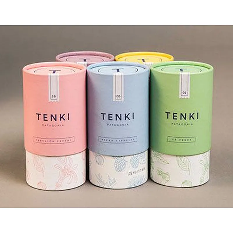Custom Eco Friendly Paper Cylinder Packaging Tube Round Cardboard Box For Tea/herbs/coffee/snacks/food Gift Packaging
