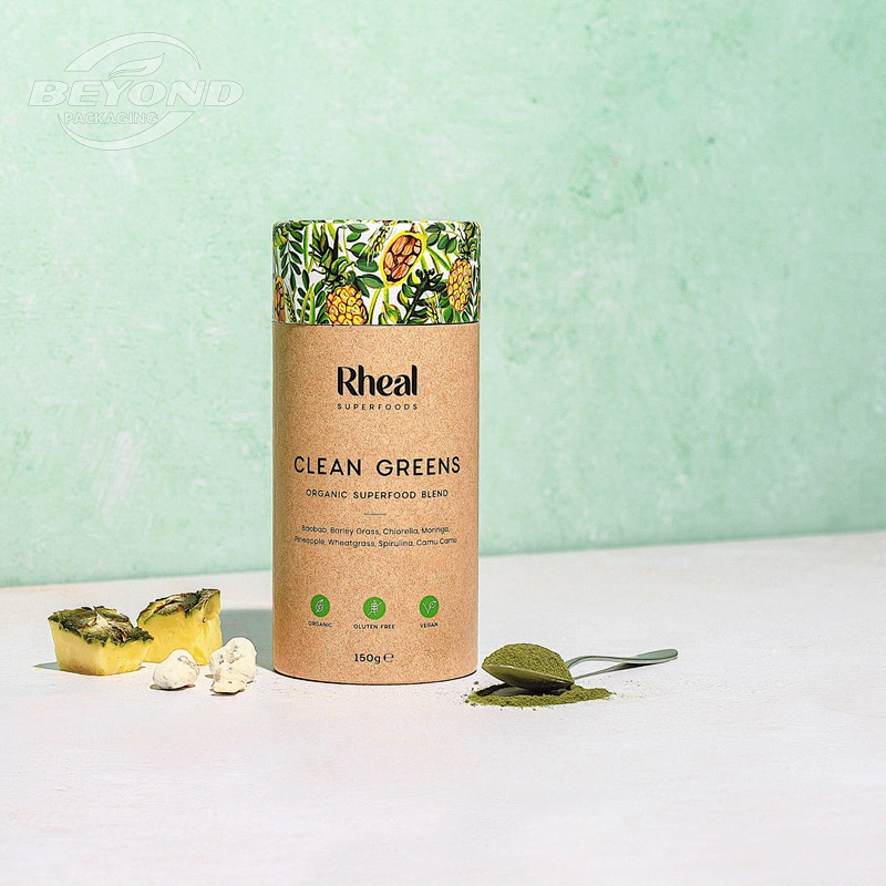 Custom Biodegradable Cardboard Eco -friendly Tea Cylinder Tube Packaging Round Box Wholesale Tea Bag Package