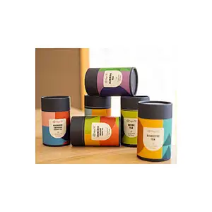 Free Sample Customized Design Eco Friendly Food Grade Paper Tube Container Round Packaging Tea Paper Cylinder Packaging