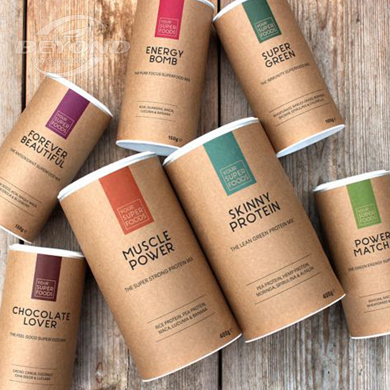 Empty Kraft Custom Confezioni Cilindro Personalizzato Loose Tea Coffee Kraft Paper Tube Cylinder  Packaging Box Food Grade