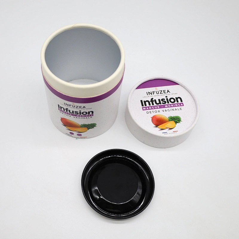 Customized Round Recycled Cardboard Cylinder Packaging Standard Air Tightness Tea Food Grade Paper Tube Package