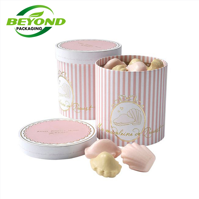 Eco Friendly Natural Kraft Paperboard Customized Printing Food Grade Gift Packaging Cookie Snack Chocolate Paper Tube Can