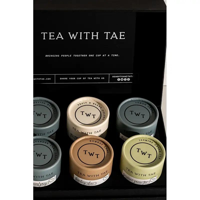 Customized Food Grade Eco Friendly Cardboard Cylinder Loose Leaf Tea Coffee Packaging Box Round Black Kraft Paper Tube Packaging