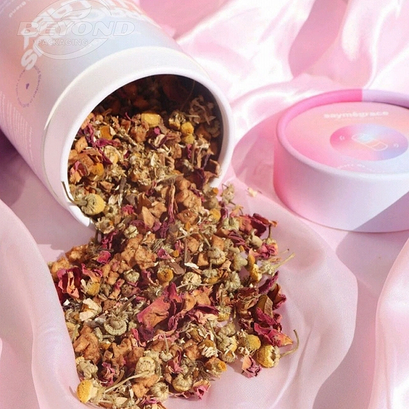 Food Grade Cylinder Cardboard Box Coffee Tea Gift Box Biodegradable Paper Tubes Tea Bag Packaging Box For Tea