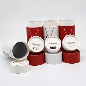 Customized Logo Empty Round Food Paper Cardboard Tube Loose Powder Container With Sifter Bath Salt Spice Canister Top Shaker