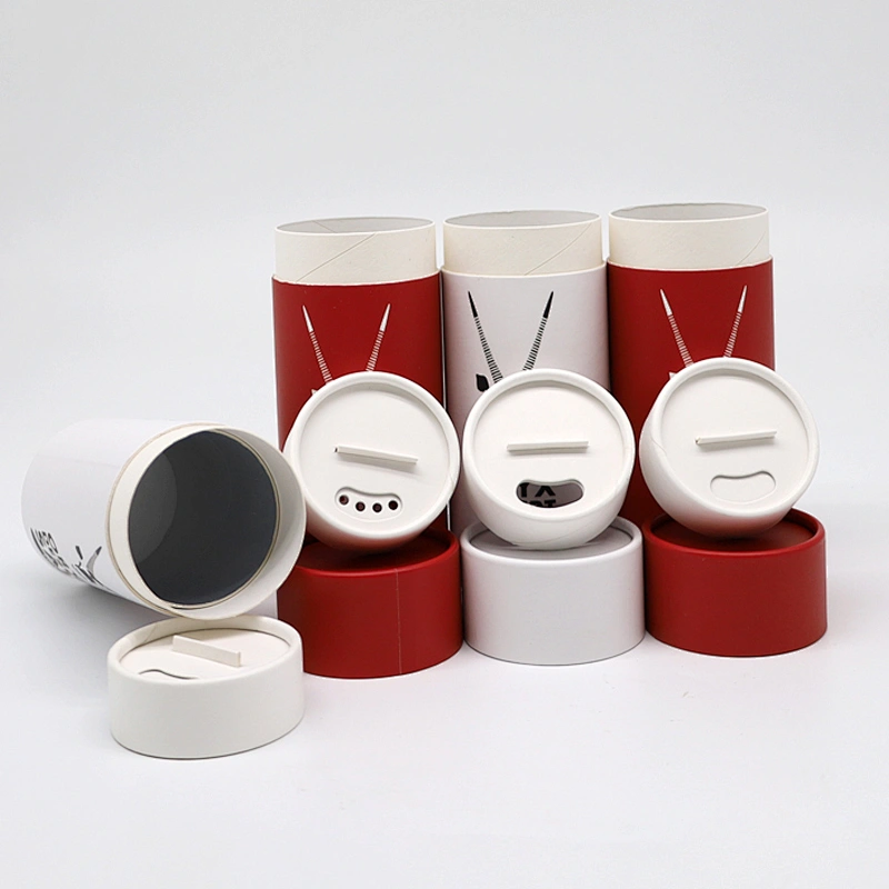 Customized Logo Empty Round Food Paper Cardboard Tube Loose Powder Container With Sifter Bath Salt Spice Canister Top Shaker