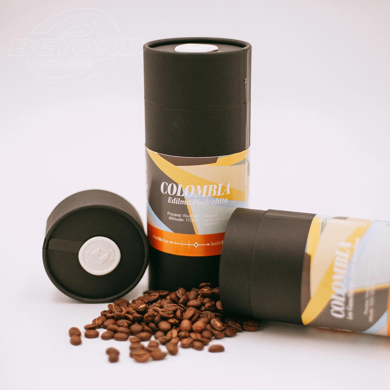 Wholesale Customized Design Recycled Food Grade Coffee Tea Kraft Paper Tubes  Packaging Cylinder Tube With High Quality