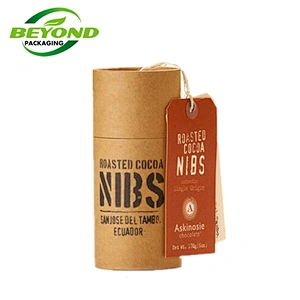 Custom Kraft Cardboard Cylinder Paper Tube Box Cylindrical Packaging fro Tea Eco-friendly  Biodegradable Recycled Packaging