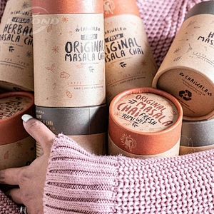 Custom Cardboard  Biodegradable Cylinder Food Grade Coffee Bean Small Compost Kraft Paper Tube for Eco Friendly Tea Packaging