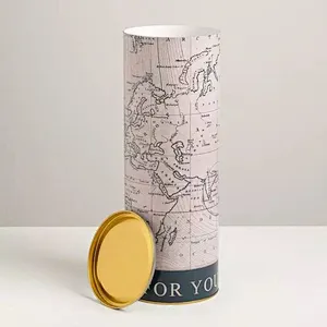 Custom Biodegradable Cardboard Tube Packaging for Potato Chips Cookies and Cake Food Grade Cardboard Tube Cylindrical Packaging