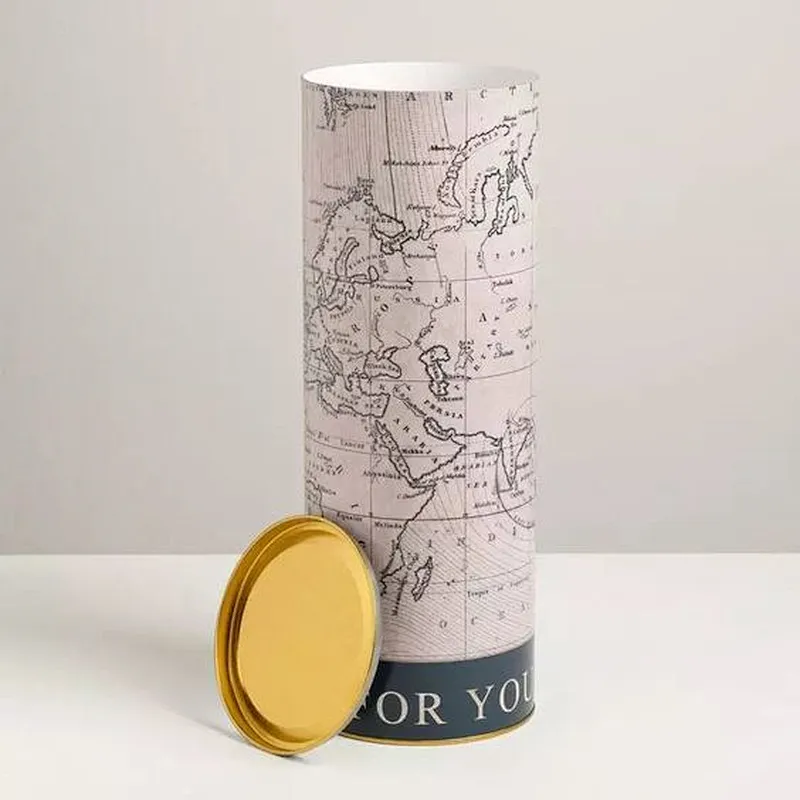 Custom Biodegradable Cardboard Tube Packaging for Potato Chips Cookies and Cake Food Grade Cardboard Tube Cylindrical Packaging