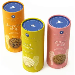 Custom Eco-friendly Biodegradable Cardboard Cylinder Food Grade Tube Packaging For Tea Loose Powder Almond Flour Powder Package