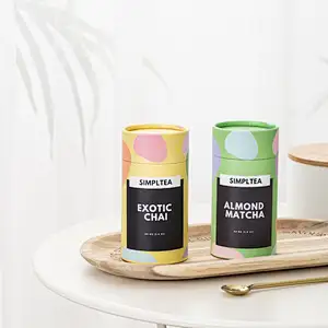 Wholesale High Quality Customized Tea Bag Round Kraft Paper Tube Food Grade Eco Friendly Tea Packaging Boxes