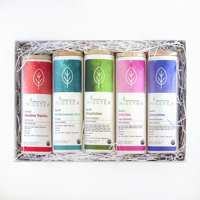 High quality round paper packaging unique herbal tea container safe paper tube food grade packaging box