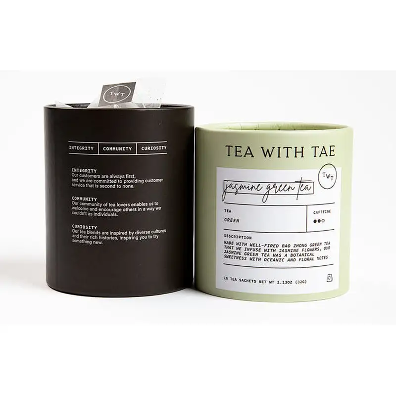 Biodegradable Low MOQ Luxury Eco Friendly Paper Towel Tubes Custom Round Tea Food Tube Packaging Boxes Foundation Stick Tube Box