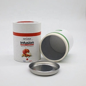 High Quality Round Cylinder Food Grade Paper Tube Packaging With Metal Lid Packing for Tea Coffee Or Powder
