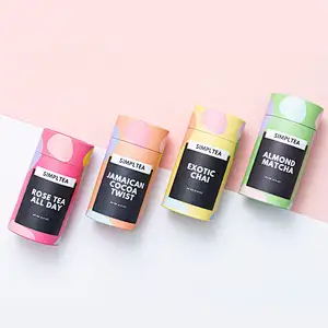 100% Biodegradable Customized Food Grade Tea Paper Tube Packaging Cylinder Container For Powder Round Box Packaging