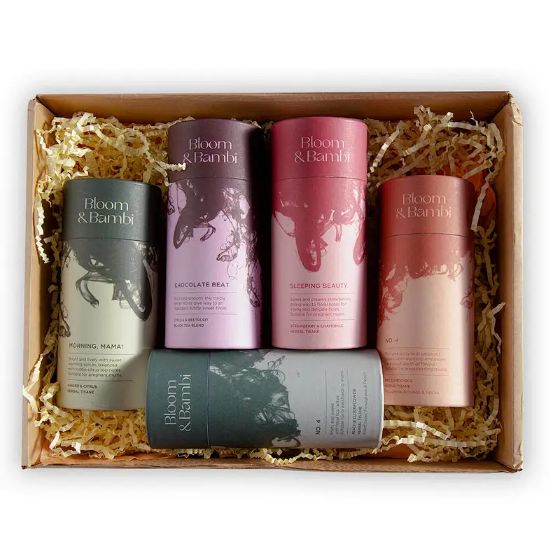Custom Round Cylinder Cardboard kraft Paper Tubes Eco-friendly Recycled  Packaging Box Packaging Cylinder Tube Box for tea