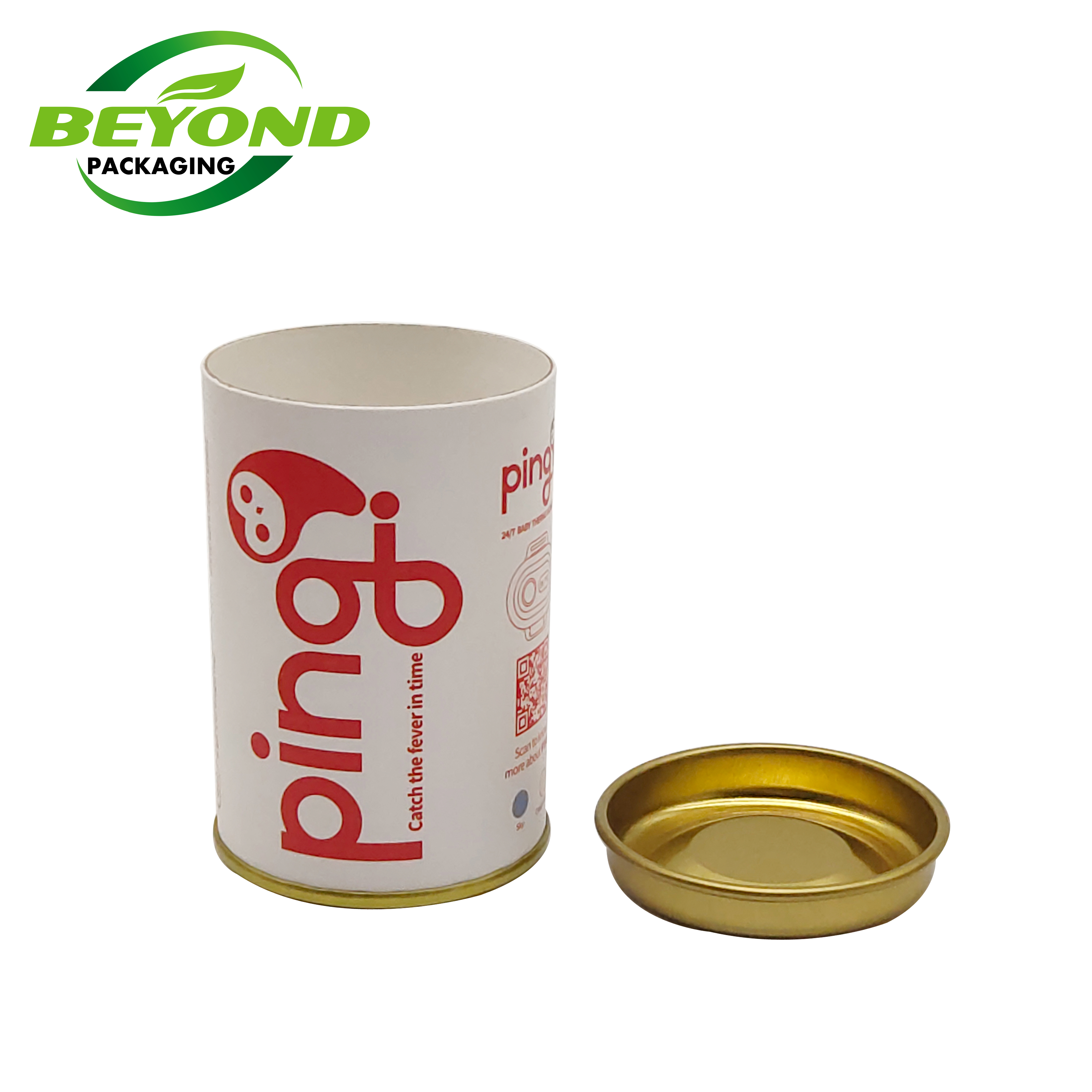 Custom Eco- friendly Food Grade  Paper Tube Container for Nuts Loose Tea Coffee Bean Powder Packaging with Mental Lid