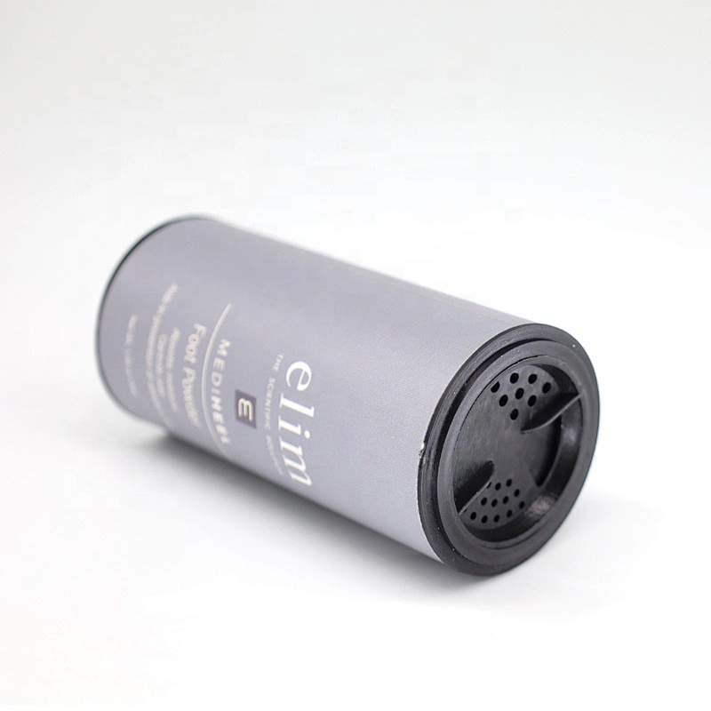 Custom made eco recycled cylinder cardboard shaker kraft paper tube spice salt packaging with plastic sifter for powder