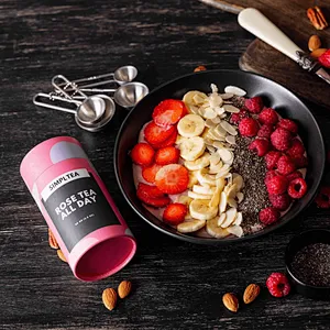 Customized Biodegradable 100% Airtight Food Grade Tea Coffee Paper Tube Packaging For Super Food Powder Packaging
