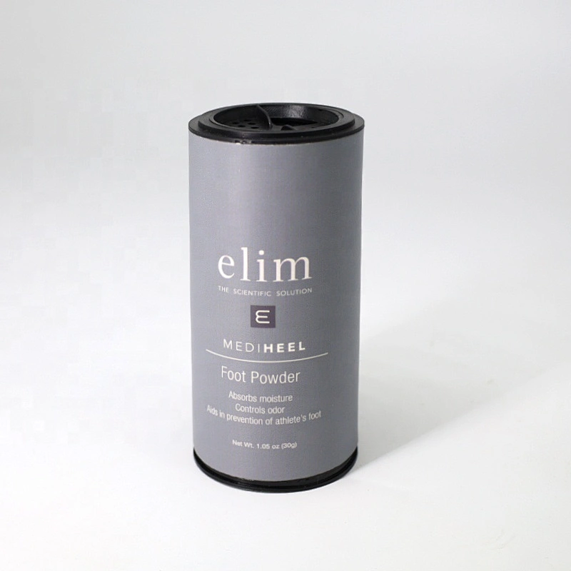 Custom made eco recycled cylinder cardboard shaker kraft paper tube spice salt packaging with plastic sifter for powder