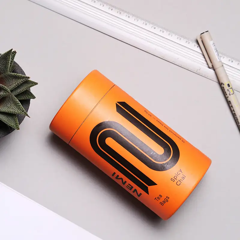 Custom Biodegradable Cylinder Cardboard Container For Tea Coffee Bean Oats Powder Paper Tube Cans Packaging